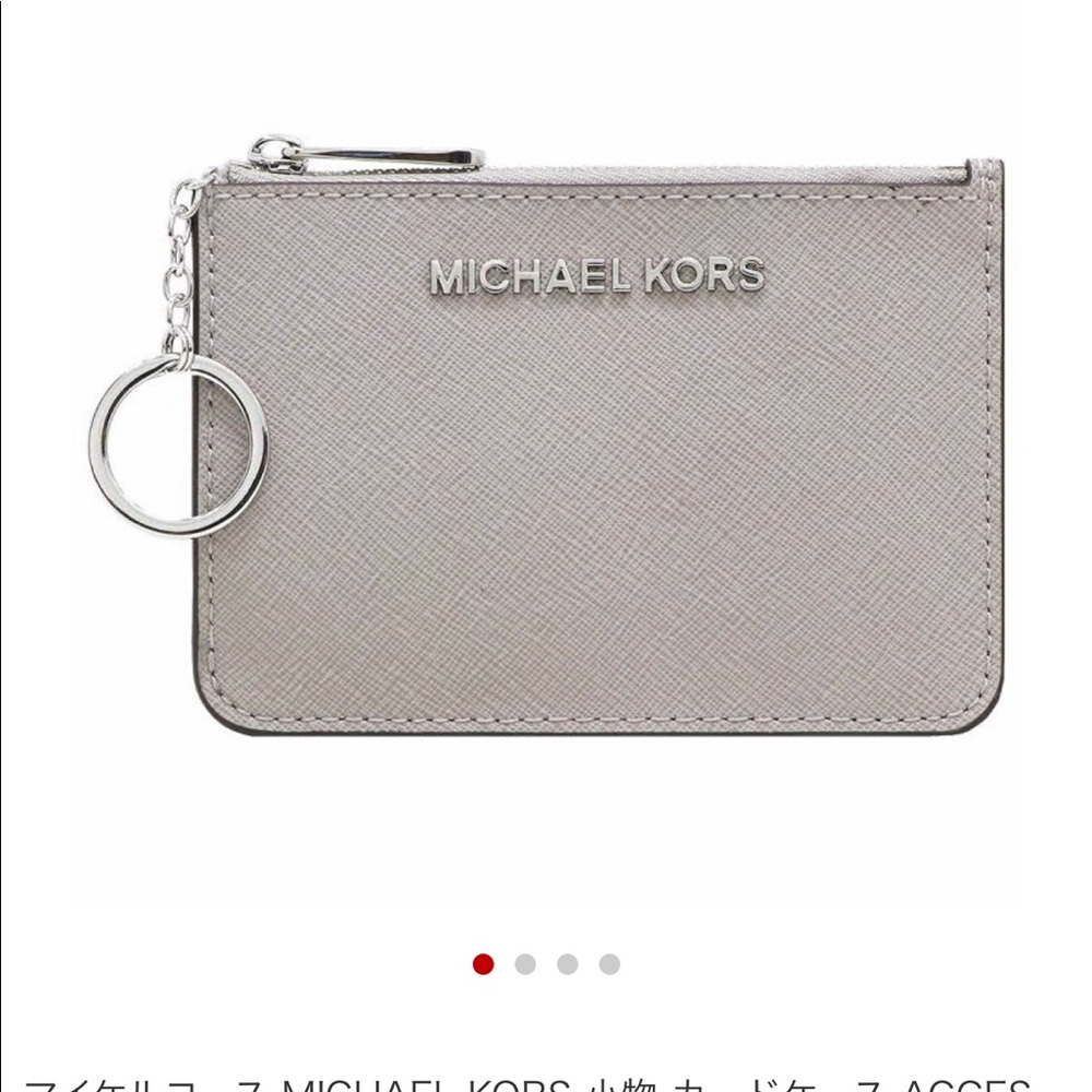 Michael Kors Jet Set Travel Coin Pouch pearl grey